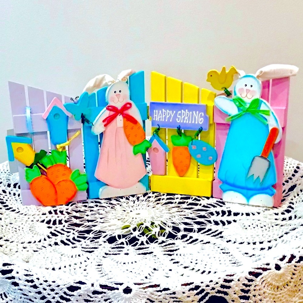 Happy Spring Easter Wood Table Decor